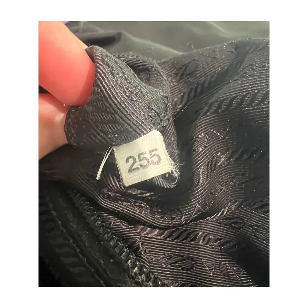 Prada Black Nylon Logo Plaque Messenger Crossbody Bag